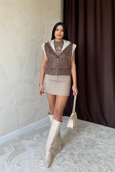 Kahverengi Cepli Kısa Yelek resmi